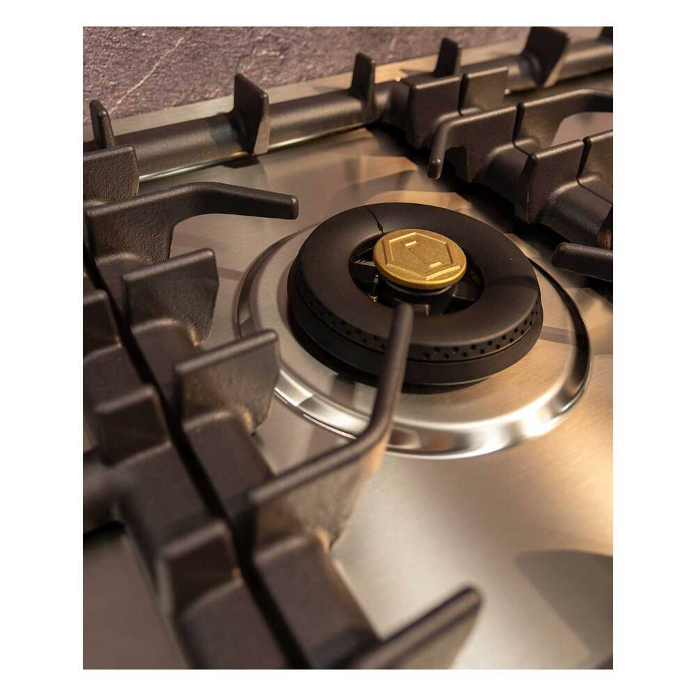 ILVE Professional Plus II 48 inch Built-In Gas Cooktop with Total Black Brass Burners, in Stainless Steel - image 7
