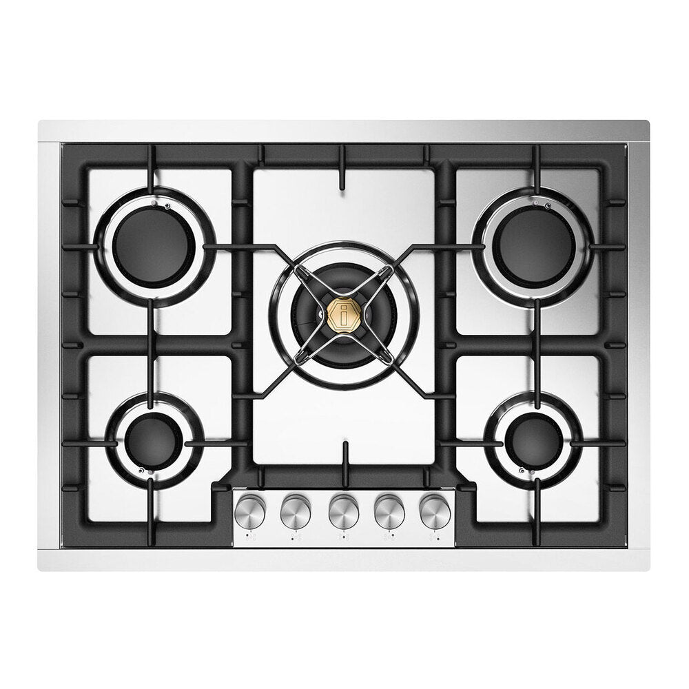 ILVE Professional Plus II 30 inch Built-In Gas Cooktop with 5 Burners, in Stainless Steel - UHCPT75SS