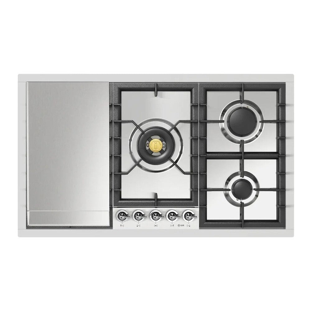 ILVE Nostalgie II 36 inch Built-In Gas Cooktop with Total Black Brass Burners, in Stainless Steel - image 7