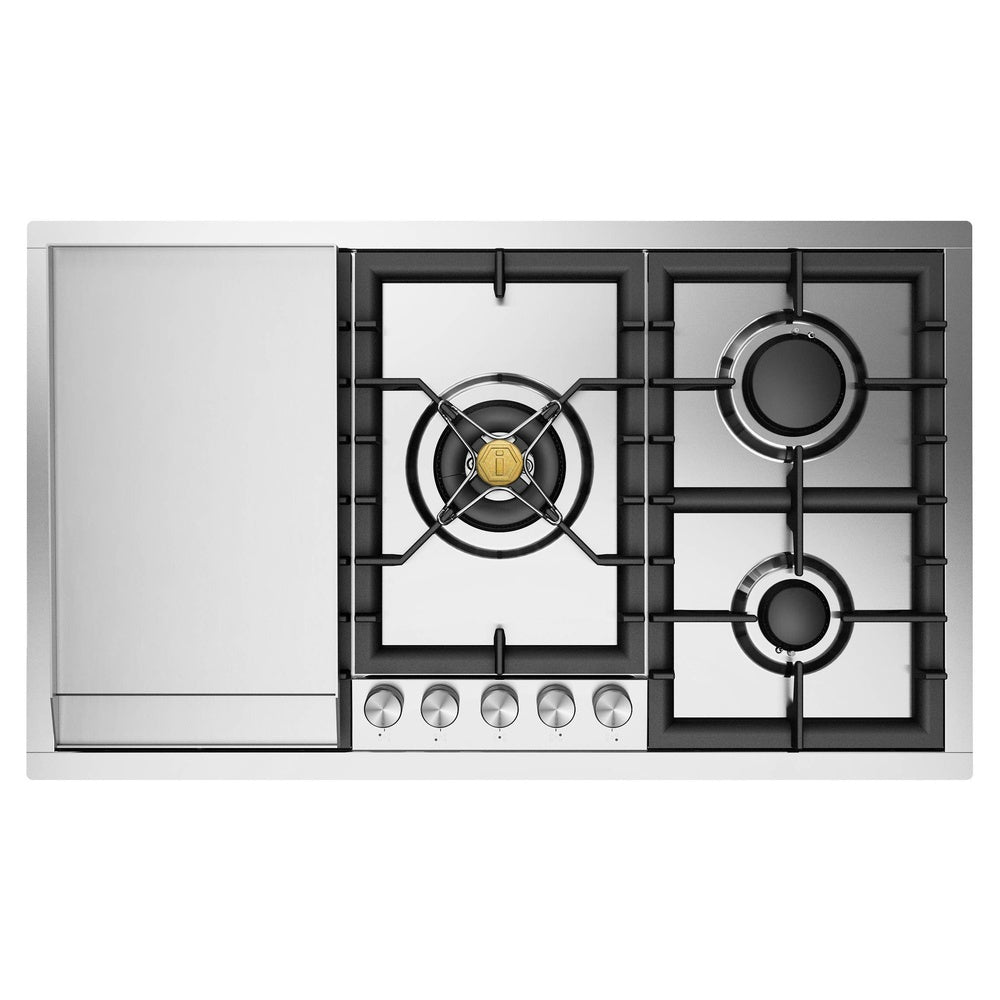 ILVE Professional Plus II 36 inch Built-In Gas Cooktop with Total Black Brass Burners, in Stainless Steel - image 3