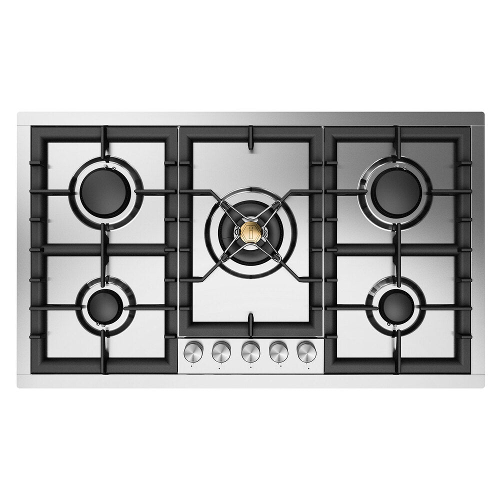 ILVE Professional Plus II 36 inch Built-In Gas Cooktop with Total Black Brass Burners, in Stainless Steel - image 2
