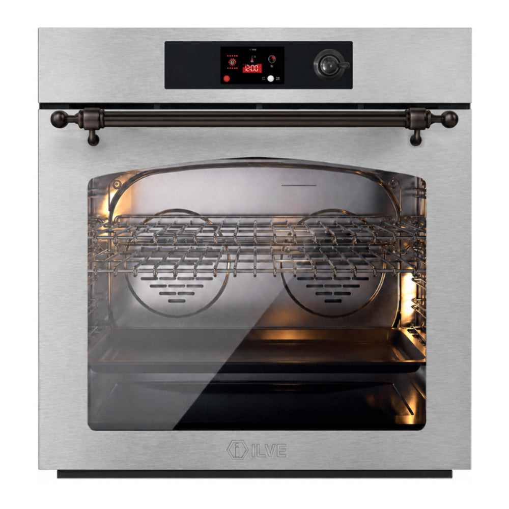 ILVE Nostalgie II 30 inch Pyrolytic Single Wall Oven with 4.4 cu. ft. Capacity - UOV30NTPYSSB