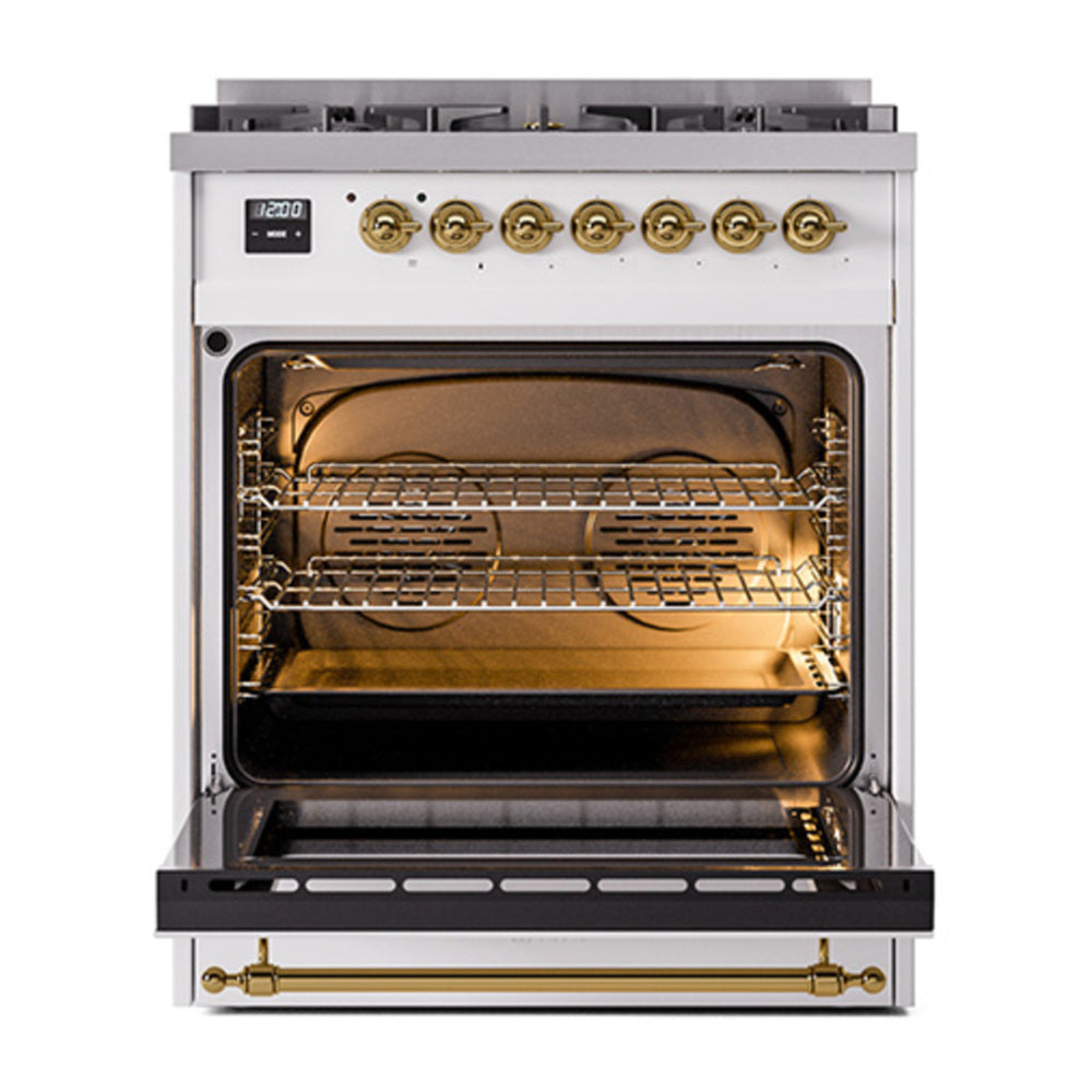 ILVE Nostalgie II 30" Dual Fuel Range - 5 Burners, 4.0 cu. ft. Oven - Triple Glass Door - image 3
