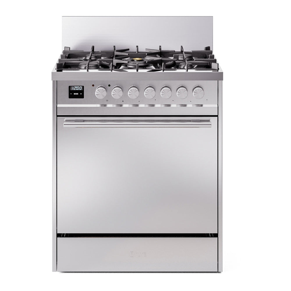ILVE Professional Plus II 30" Dual Fuel Range - 5-Burner Professional Range, 4.0 cu. ft. Oven - Solid Door - Stainless Steel / Natural Gas