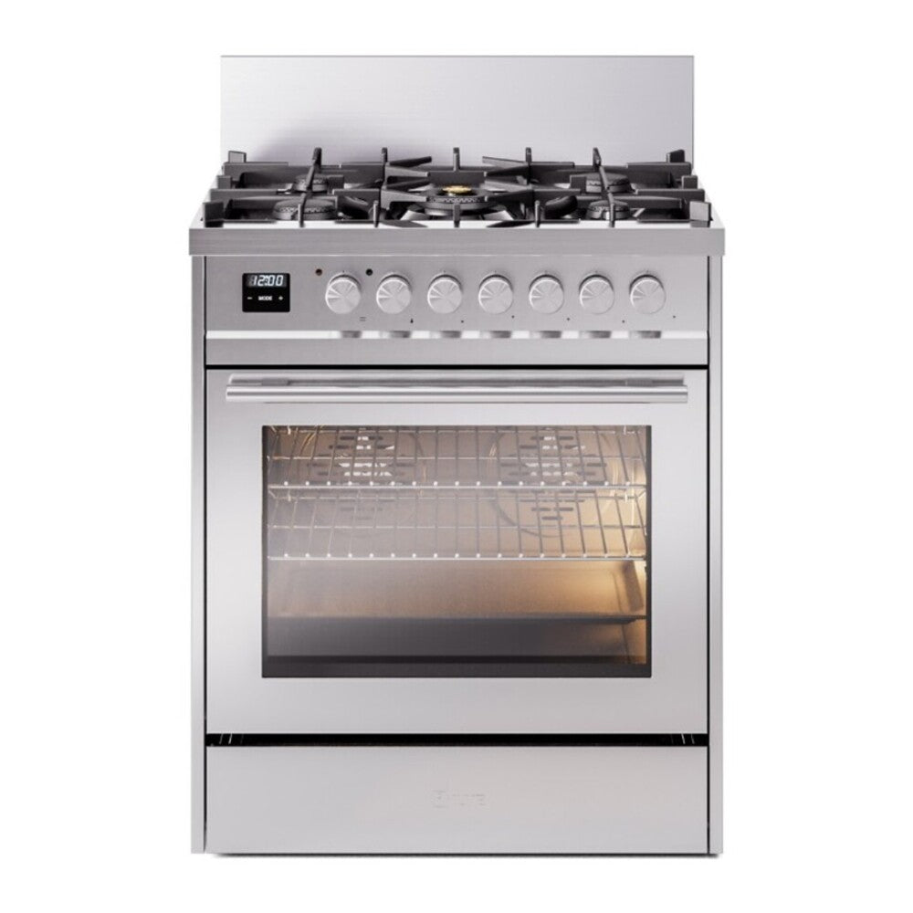 ILVE Professional Plus II 30" Dual Fuel Range - 5-Burner Professional Range, 4.0 cu. ft. Oven - Triple Glass Door
