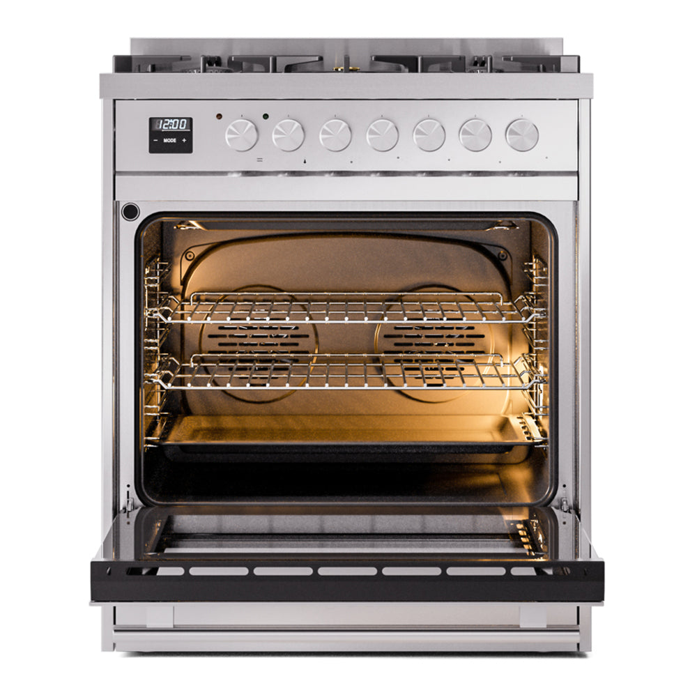 ILVE Professional Plus II 30" Dual Fuel Range - 5-Burner Professional Range, 4.0 cu. ft. Oven - Triple Glass Door - image 2
