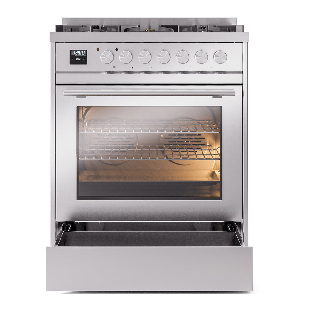ILVE Professional Plus II 30" Dual Fuel Range - 5-Burner Professional Range, 4.0 cu. ft. Oven - Triple Glass Door - image 4