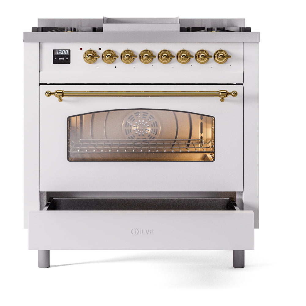 ILVE Nostalgie II 36" Dual Fuel Range - 6 Burners + Griddle, 3.5 cu. ft. Oven - Solid Door - image 4