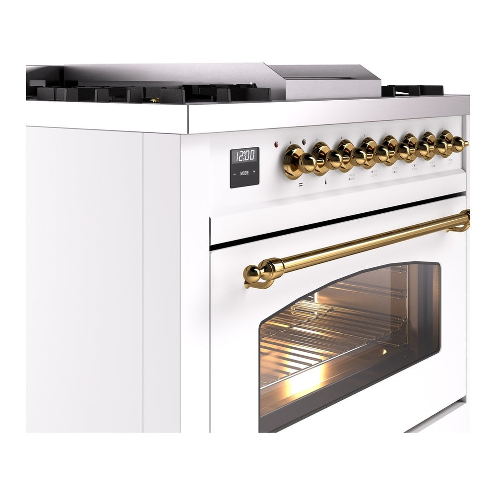 ILVE Nostalgie II 36" Dual Fuel Range - 6 Burners + Griddle, 3.5 cu. ft. Oven - Triple Glass Door - image 5