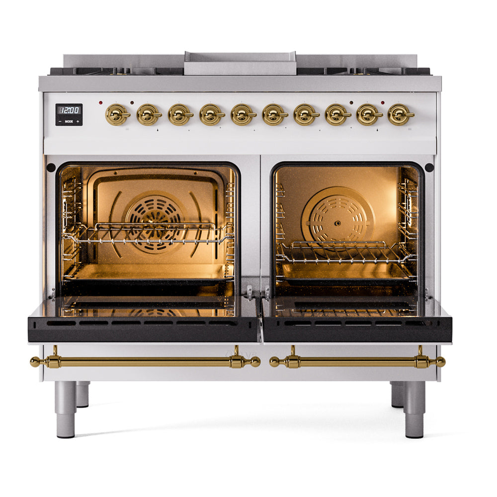 ILVE Nostalgie II 40" Dual Fuel Range - Double Ovens, 6 Burners + Griddle - Triple Glass Door - image 3