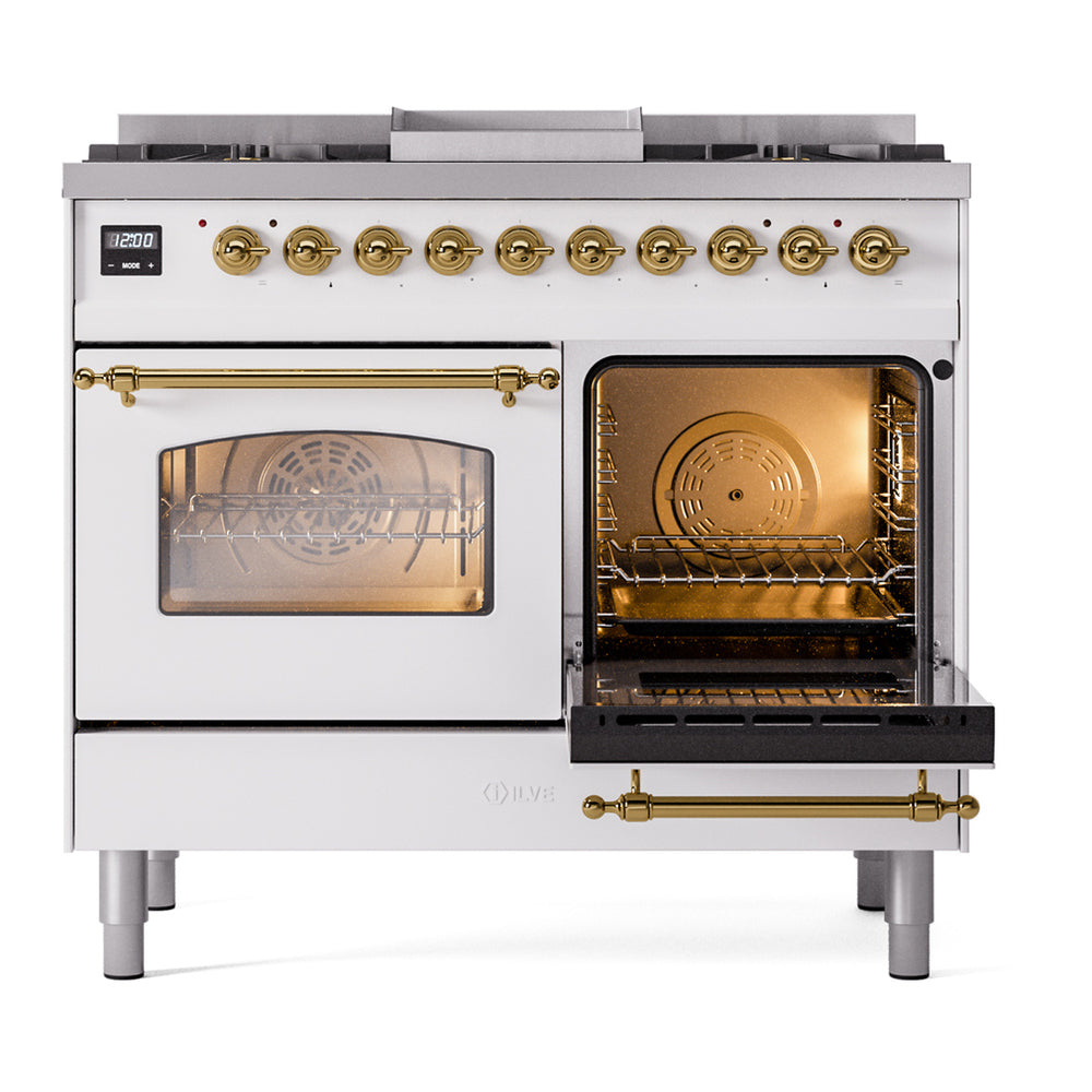 ILVE Nostalgie II 40" Dual Fuel Range - Double Ovens, 6 Burners + Griddle - Triple Glass Door - image 5