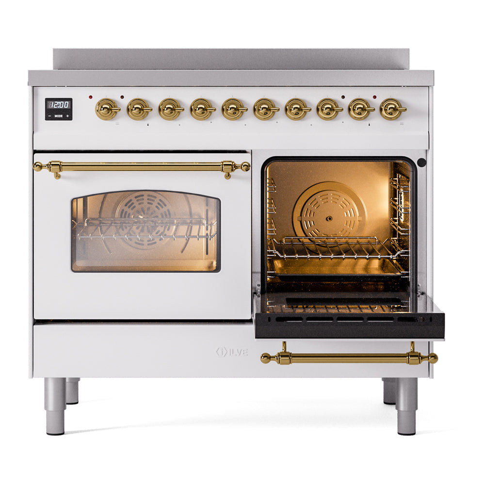 ILVE Nostalgie II 40" Induction Range - Double Ovens, 6-Element Induction - Triple Glass Door - image 4