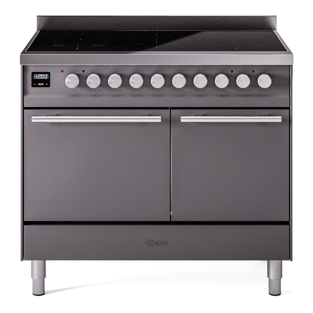 ILVE Professional Plus II 40" Induction Range - Double Ovens, 6-Element Induction - Solid Door - Graphite Matte
