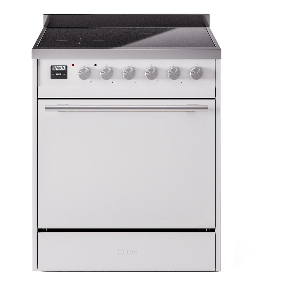ILVE Professional Plus II 30" Induction Range - 4-Element Induction, 4.0 cu. ft. Oven - Solid Door - White