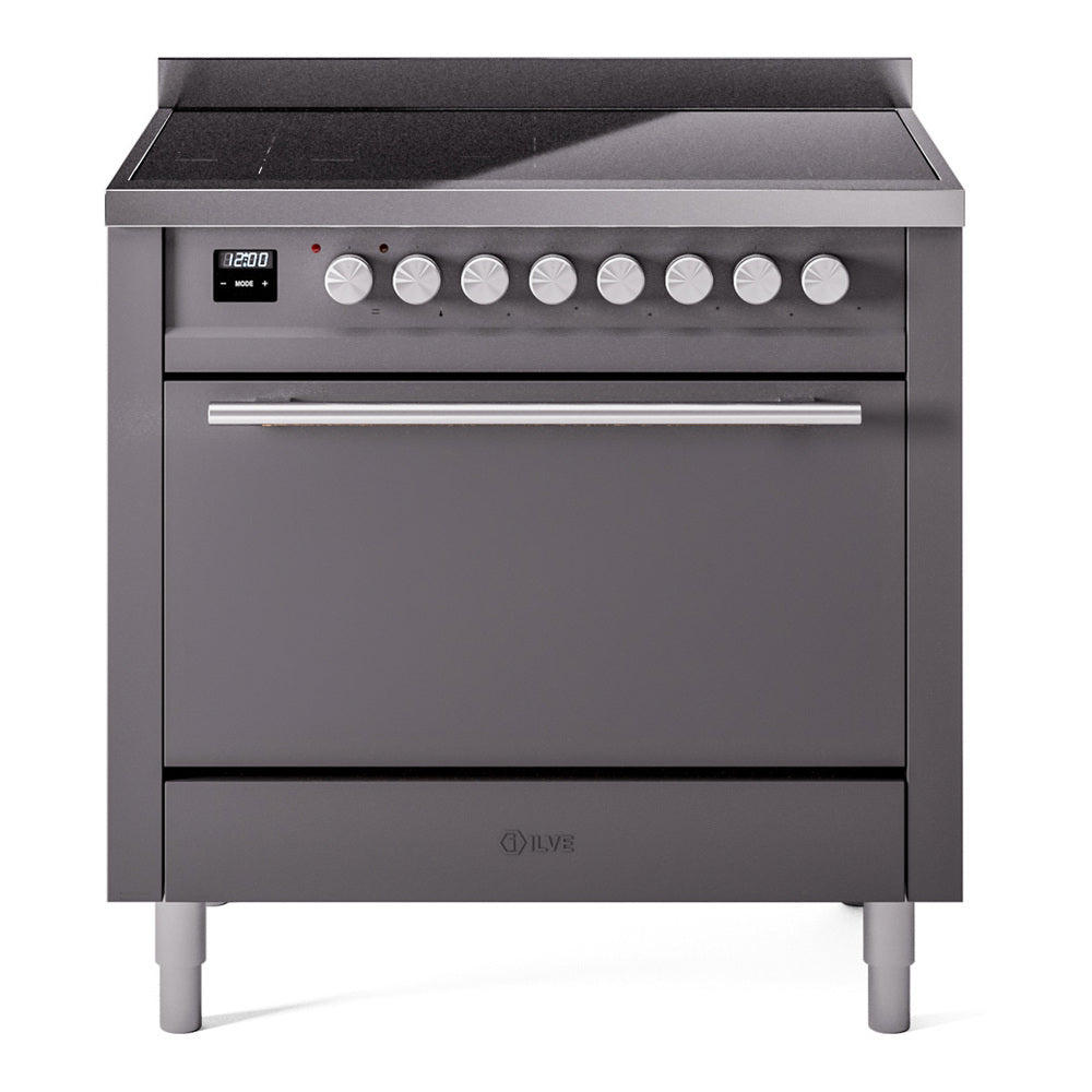 ILVE Professional Plus II 36" Induction Range - 6-Element Induction, 3.5 cu. ft. Oven - Solid Door - Graphite Matte