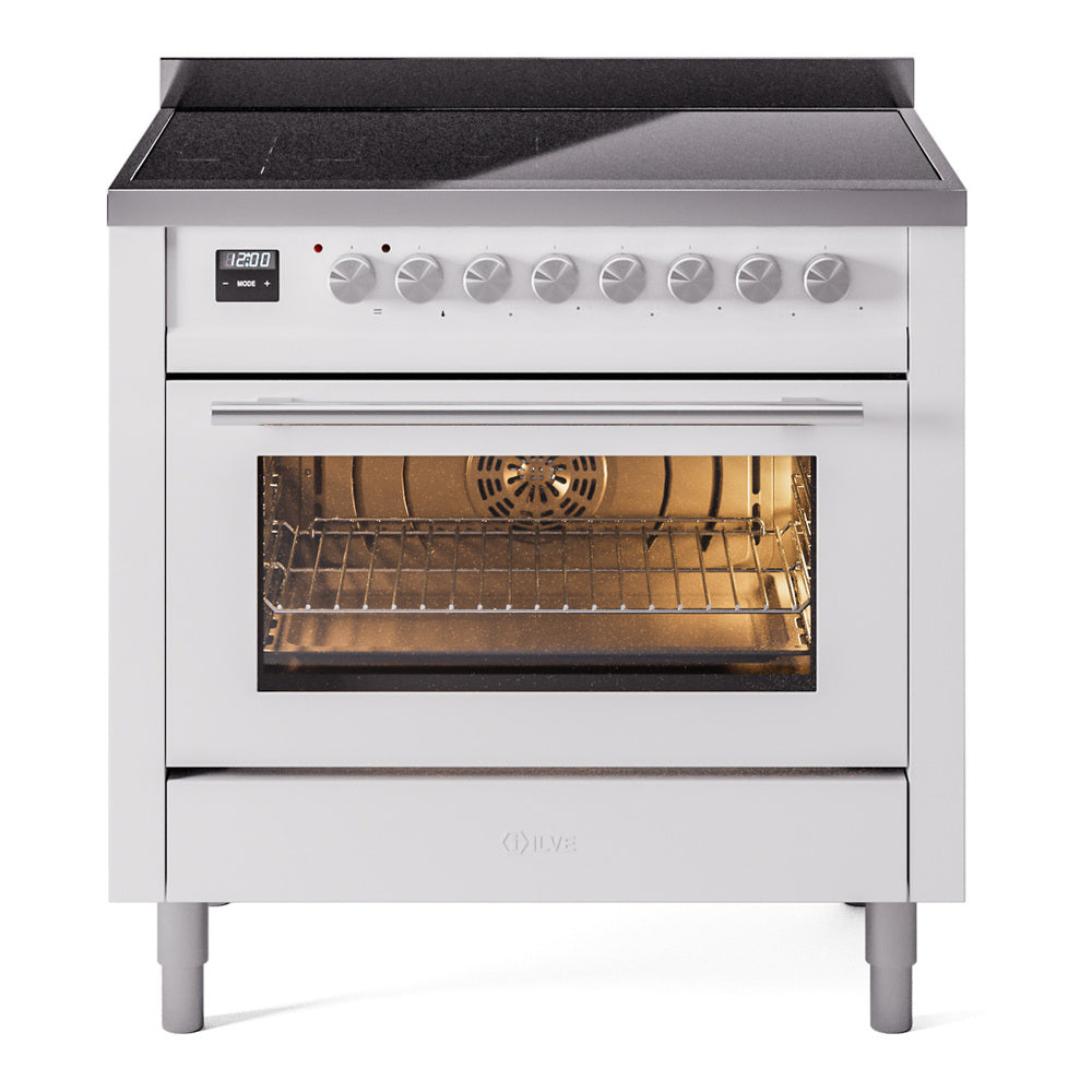 ILVE Professional Plus II 36" Induction Range - 6-Element Induction, 3.5 cu. ft. Oven - Triple Glass Door - White