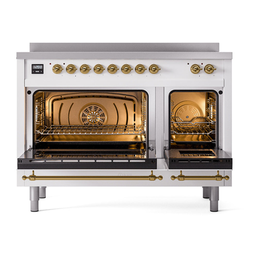 ILVE Nostalgie II 48" Induction Range - Double Ovens, 6-Element Induction - Solid Door - image 2