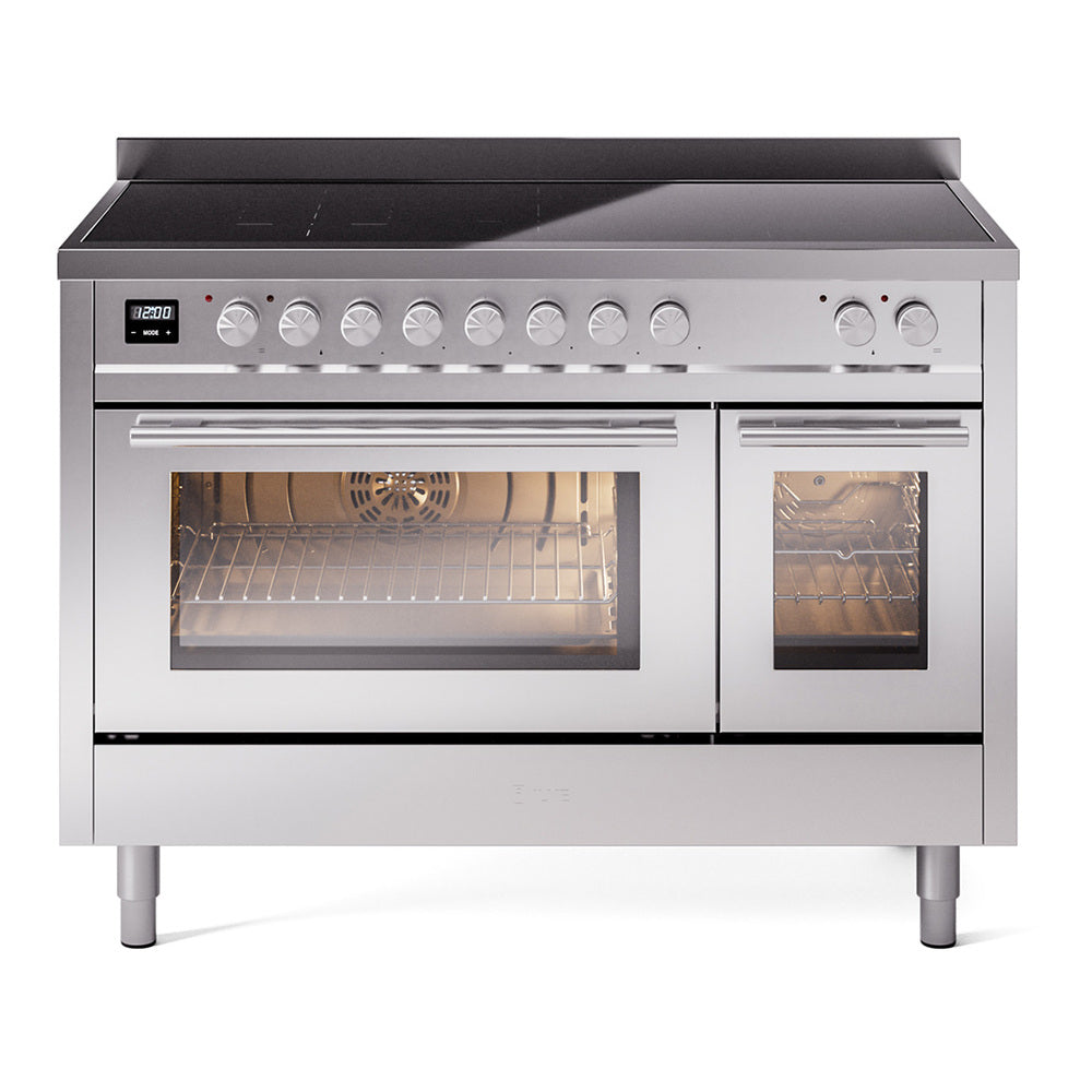 ILVE Professional Plus II 48" Induction Range - Double Ovens, 6-Element Induction - Triple Glass Door