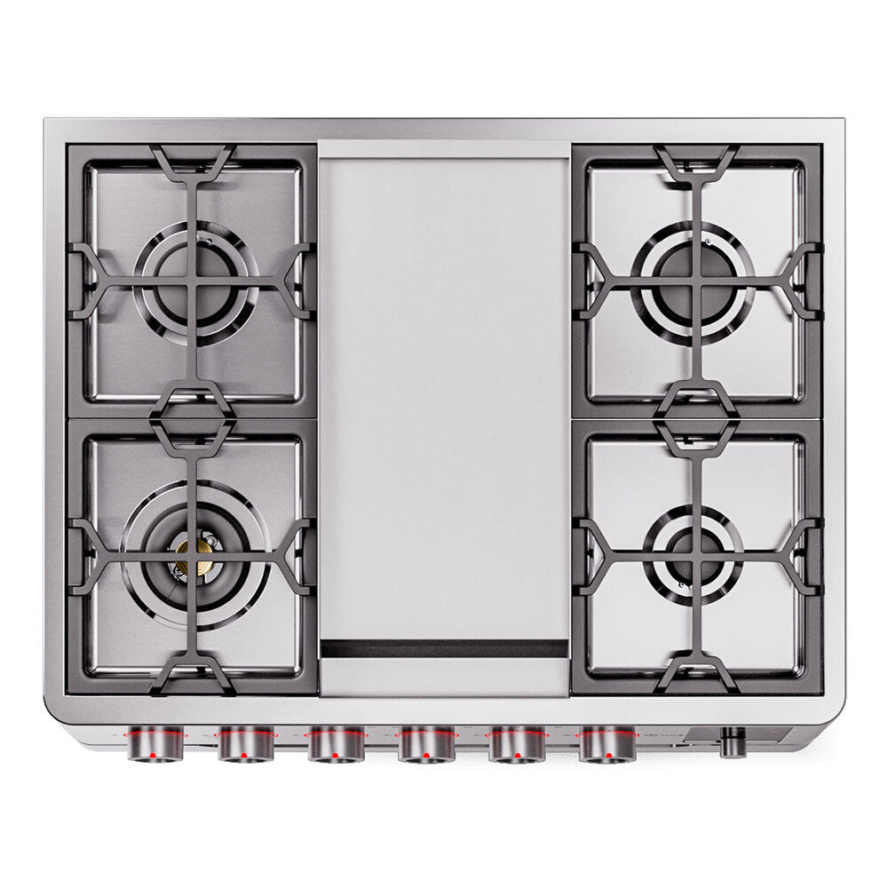 ILVE Panoramagic 36" Dual Fuel Range - 6 Burners + Griddle - image 6