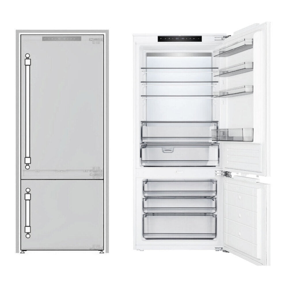 ILVE 28 inch Bottom Freezer Refrigerator with 12 cu. ft. Capacity, Automatic Ice Maker, Panel Ready - URBM28SIWPRY