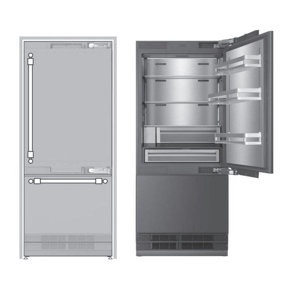 ILVE 30 inch Built-In Bottom Freezer Refrigerator with 16 cu. ft. Capacity, Reversible Door, Energy Star, Sabbath Mode, Panel Ready - URBM30SIWPRY