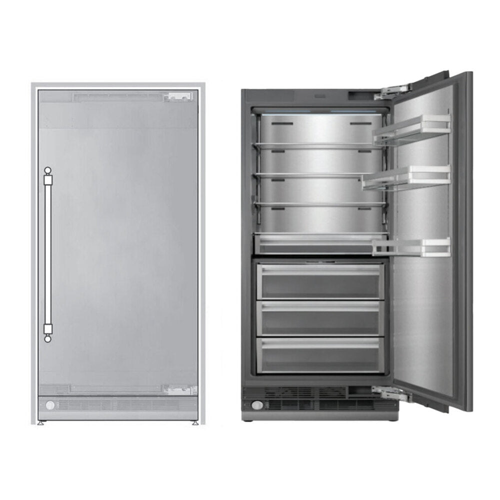 ILVE 36 inch Refrigerator Column with 20.1 cu. ft. Capacity, Internal Water Dispenser, Reversible Door, Panel Ready - URFC36SNWPRY