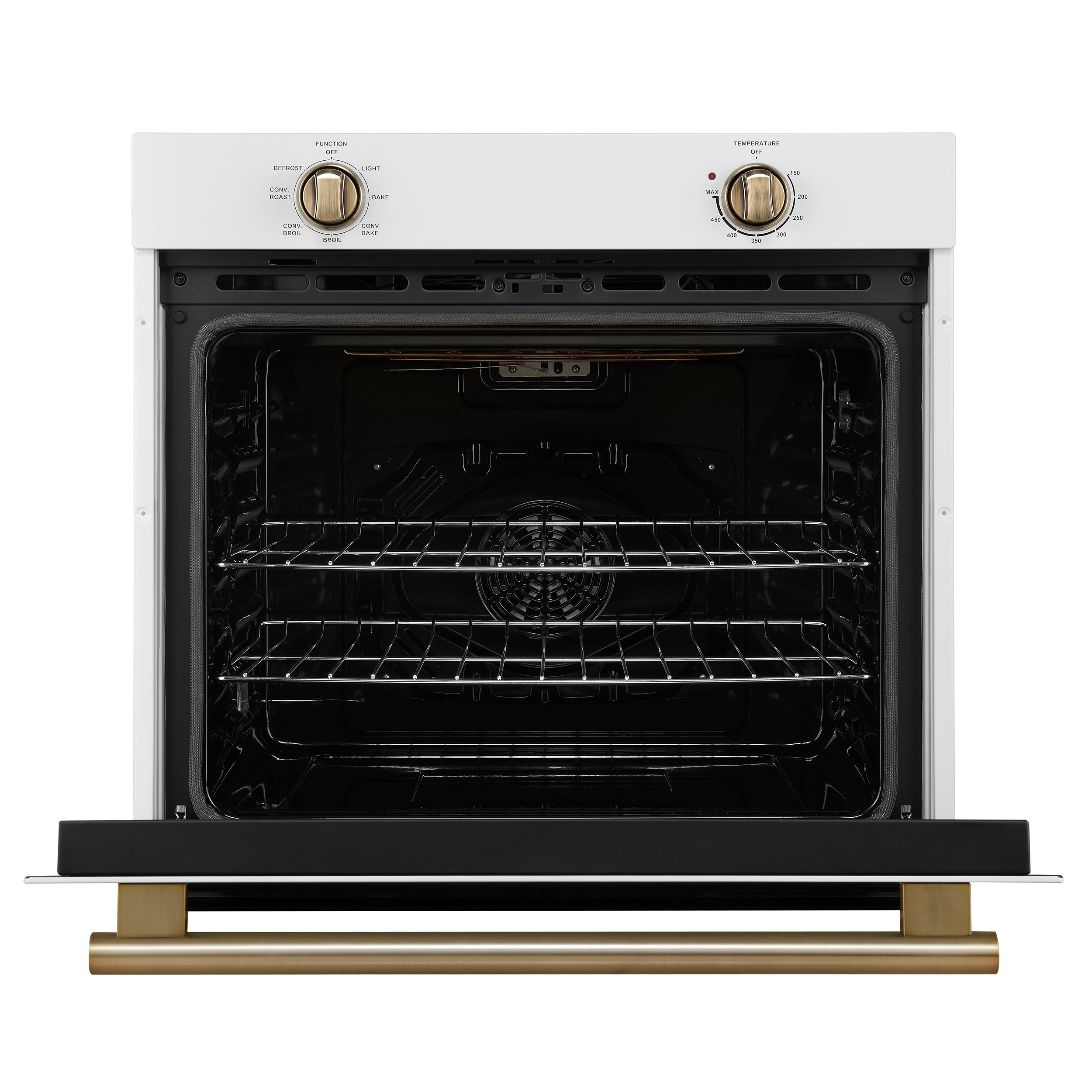 Forno Vomero 30-Inch Wall Oven, White, 5 cu.ft Capacity, 3550 Watts Convection, Mechanical Controls, Manuel Steam Clean