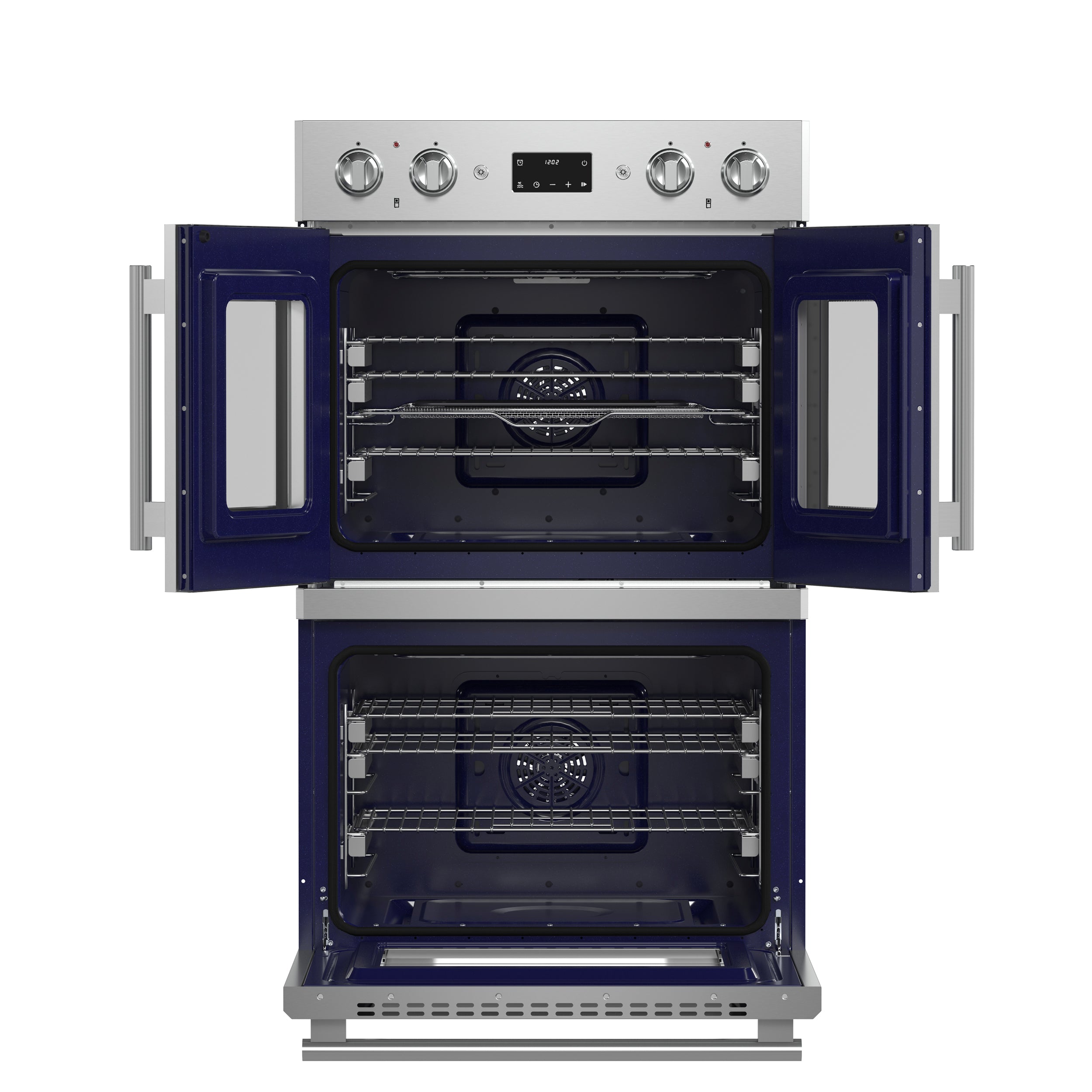 Forno Gallico 30-Inch Electric French Door Double Oven, Stainless Steel, Convection Cooking, Touch Control Panel, Self-Cleaning Function