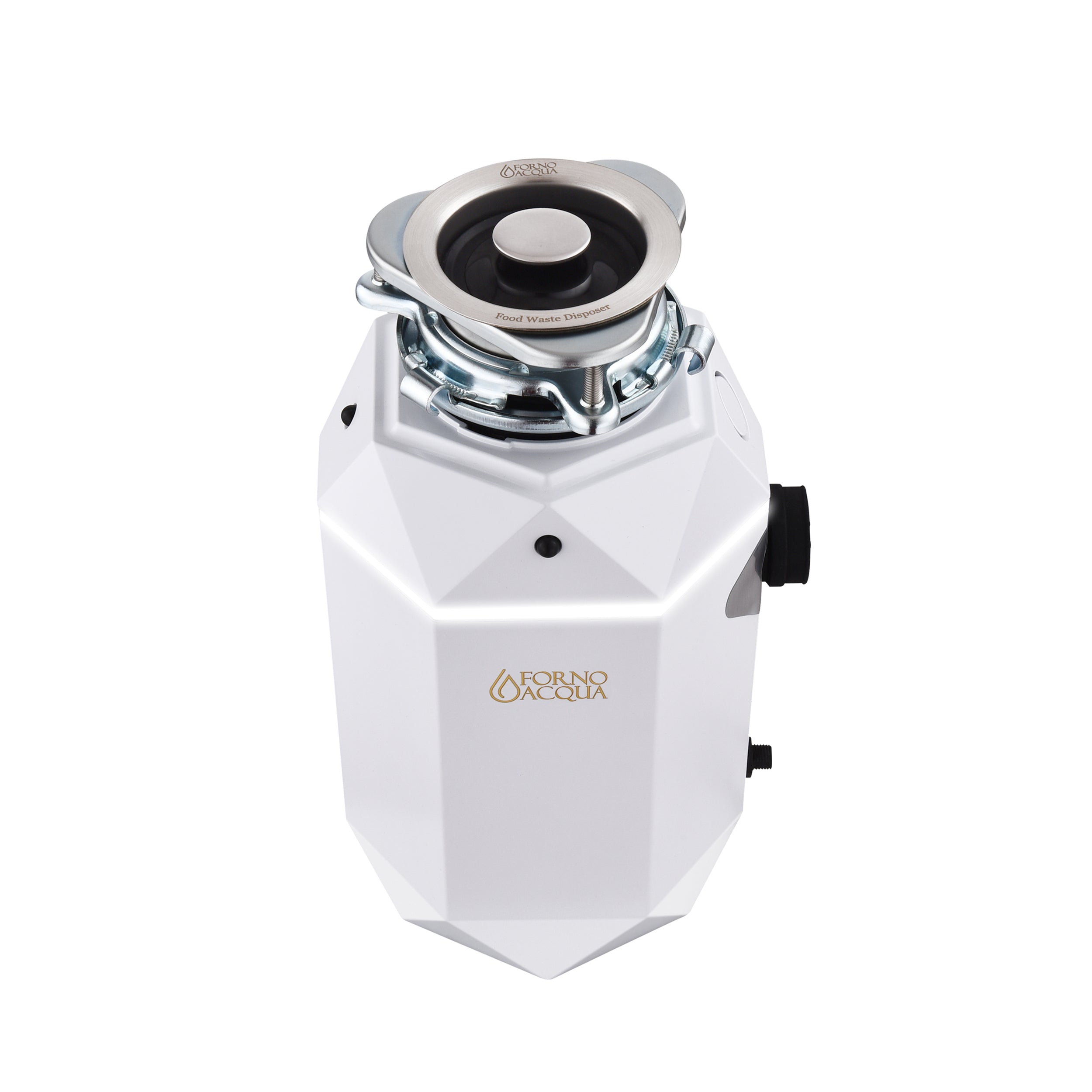 FORNO ACQUA BrightDIAMOND Moonstone 1HP Super Quiet Garbage Disposal Corded with Motion Sensor Cabinet Light & Pre-Wired Air Switch