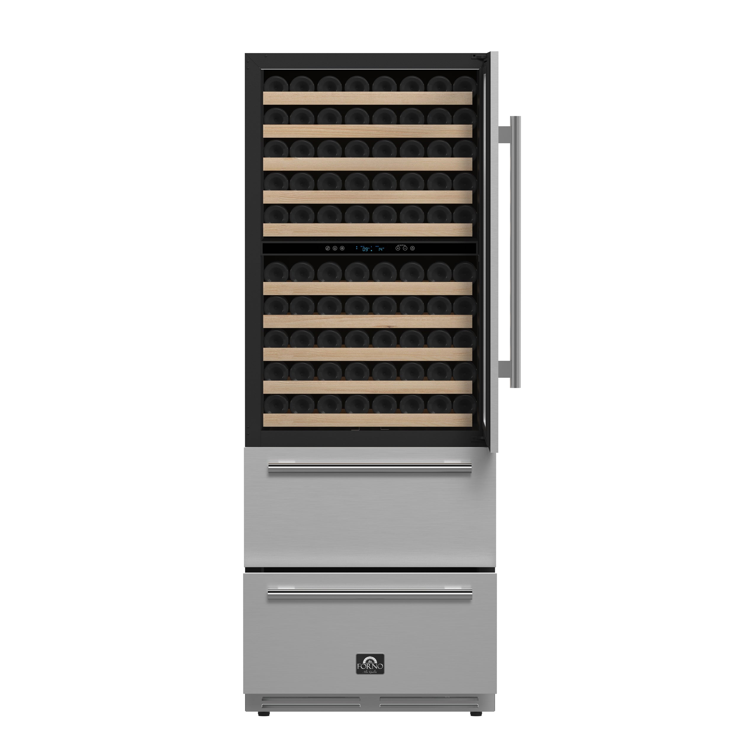 Forno Celano 30-Inch Triple Zone Wine and Beverage Cooler, 21.3 cu.ft, Stainless Steel