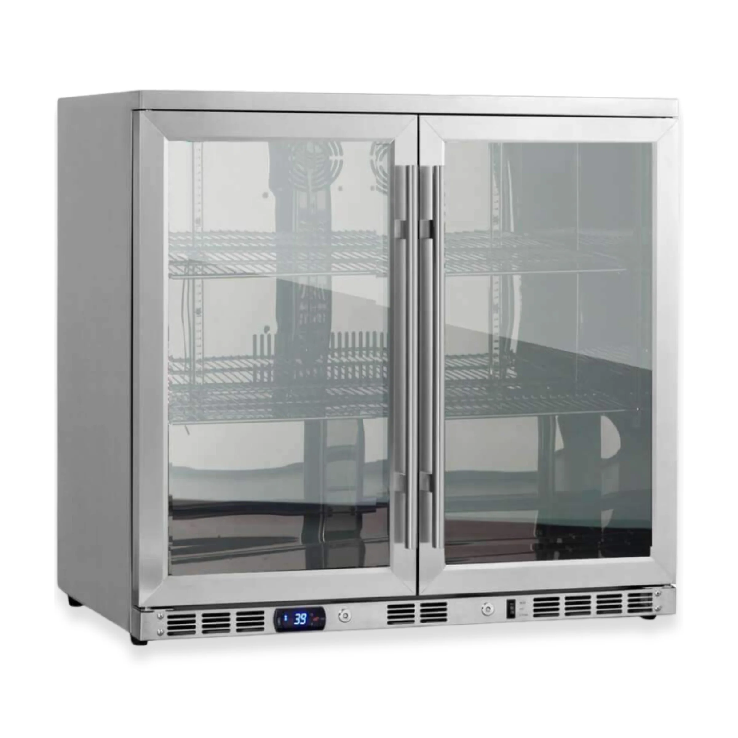 36-Inch Heating Glass Dual Door Built in Beverage Fridge
