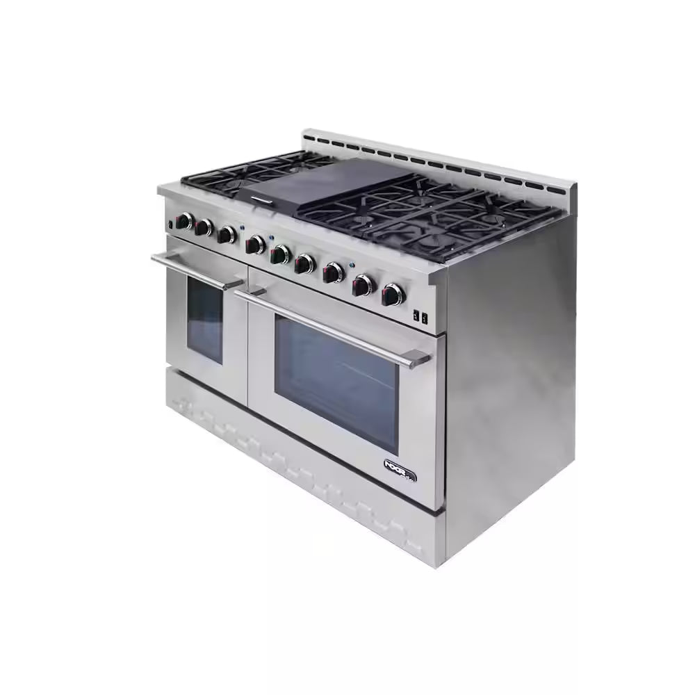 Entree 48 In. 7.2 Cu. Ft. Professional Style Gas Range with Convection Oven in Stainless Steel
