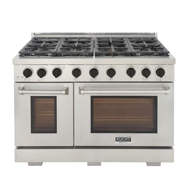 Kucht Professional 48 in. 6.7 cu. ft. Natural Gas Range with Sealed Burners, Grill / Griddle and Two Ovens - One Convection - in Stainless Steel KFX480 - image 48
