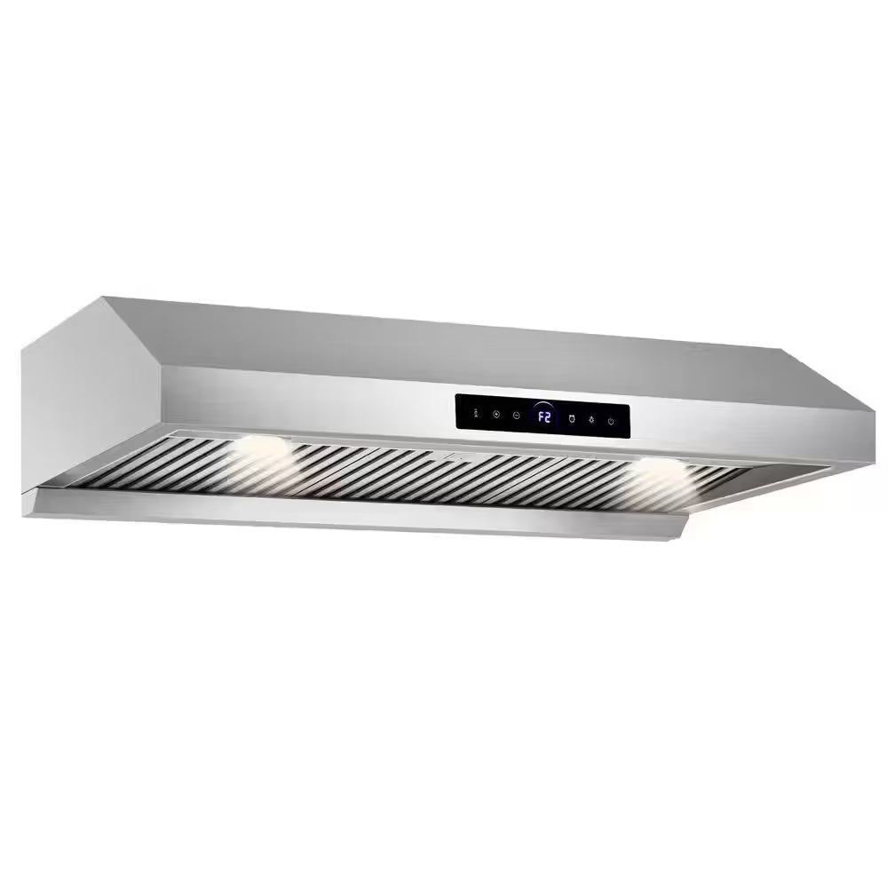 36 In. 900 CFM Stainless Steel Range Hood with 4-Speed Settings, Remote Control, LED, Gesture Control Detachable Oil Cup