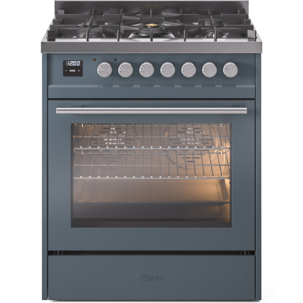 ILVE Professional Plus II 30" Dual Fuel Range - 5-Burner Professional Range, 4.0 cu. ft. Oven - Solid Door