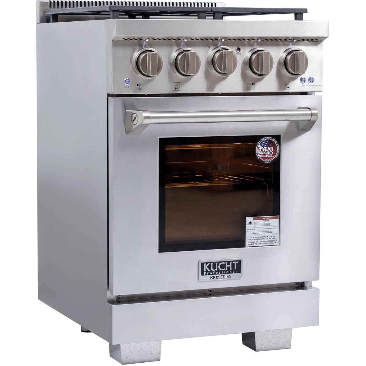 Kucht Professional 24 in. 2.5 cu. ft. Natural Gas Range and Convection Oven KFX2400X