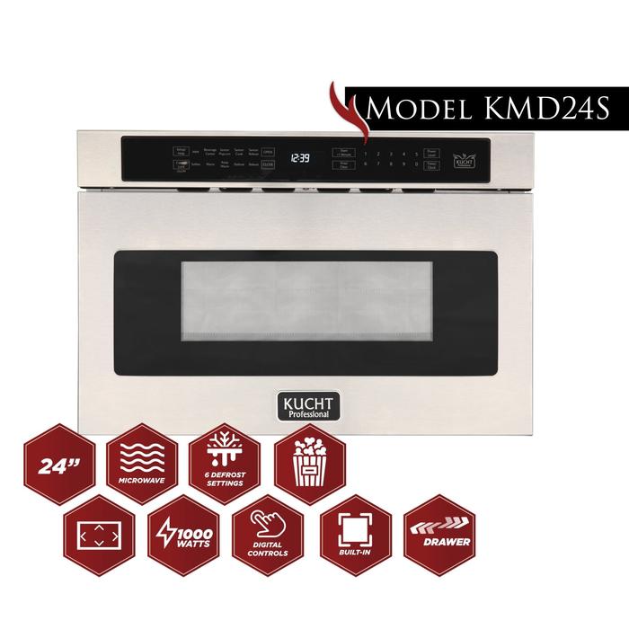 Kucht 24 in. 1.2 Cu. Ft. Built-in Microwave Drawer KMD24S - image 2
